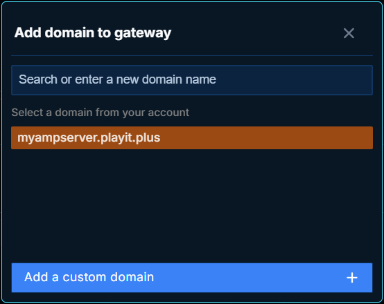 Add New Domain to Gateway